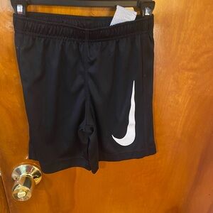 Nike Boy’s Black Dri-Fit Shorts with White Swoosh